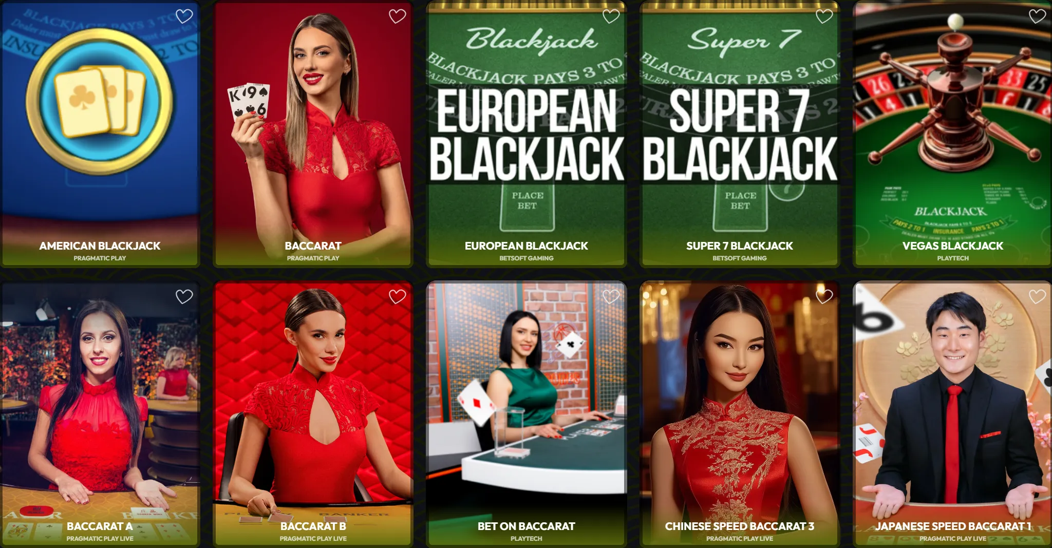 Makispin Casino tafelspellen zoals blackjack en baccarat
